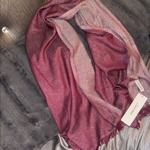 Calvin Klein Shimmery Rose Metallic Wrap Scarf